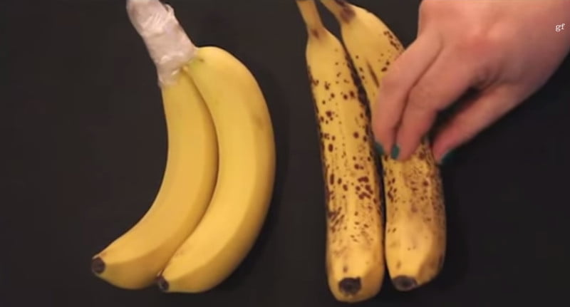 Bananen bewaartip. Foto: still uit youtube video